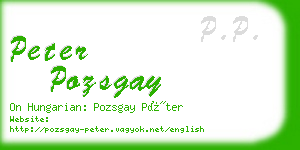 peter pozsgay business card